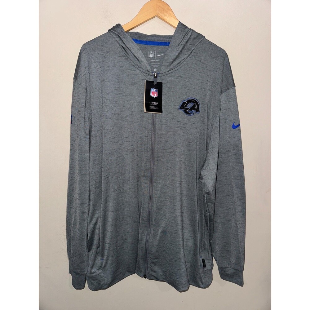 Men 3XL Nike NFL Los Angeles LA Rams Football Team Issued PE Travel Yoga Hoodie